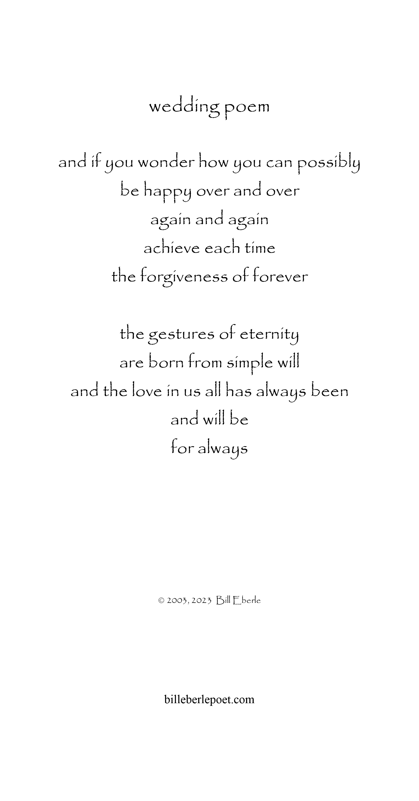 poem - wedding poem